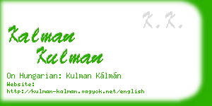 kalman kulman business card
